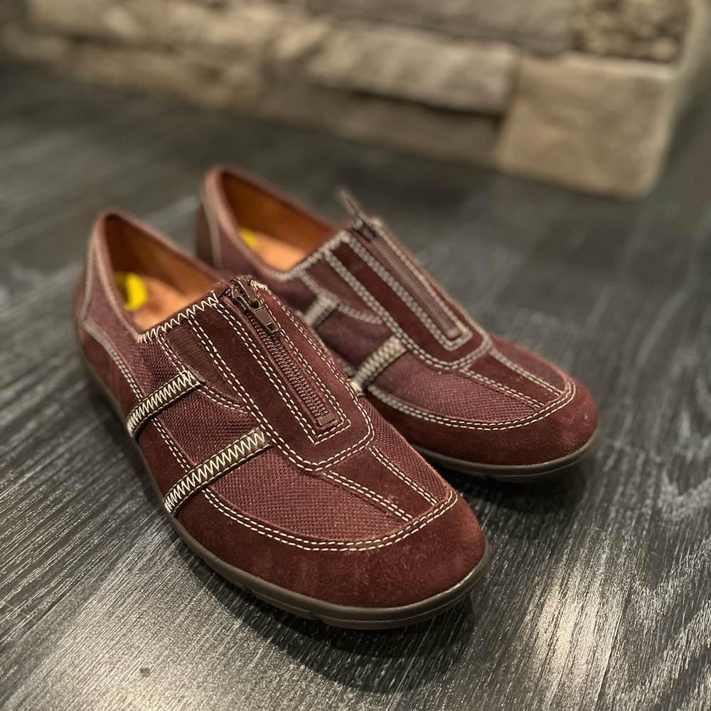 Naturalizer Acorn Brown suede Loafer Slip On Shoes Mules Womens Size 9